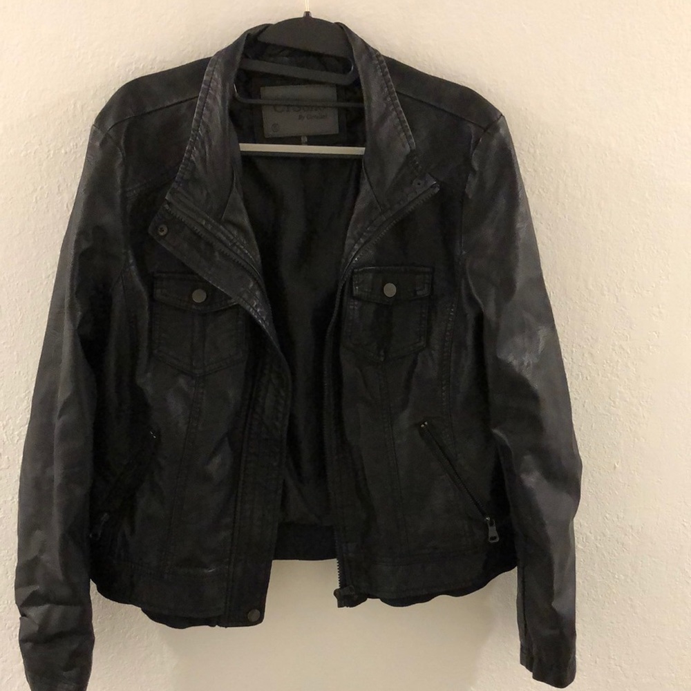 Black leather jacket